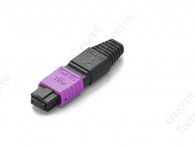 Коннектор оптический MPO Мама, 24 волокон, MM 50/125 OM4, 3 mm, фиолетовый