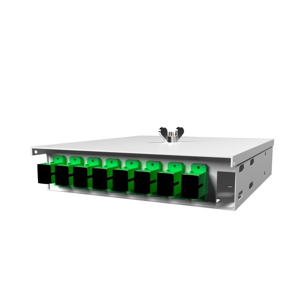 Шкаф кроссовый оптический настенный ШКОН микро, 8, SM, укомплектованный 8 SC/APC