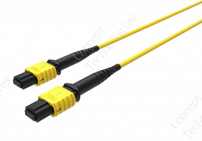 Коннектор оптический MPO Мама, 8 волокон, SM, 3 mm, желтый